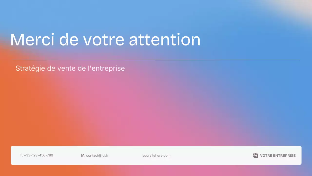 Présentation moderne et colorée de la stratégie de vente