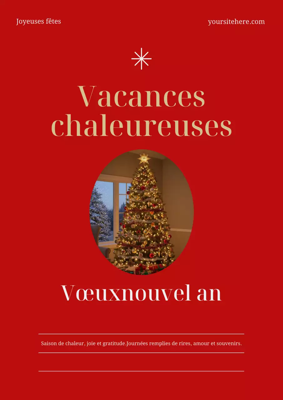 Affiche de carte de vœux de vacances classique rouge