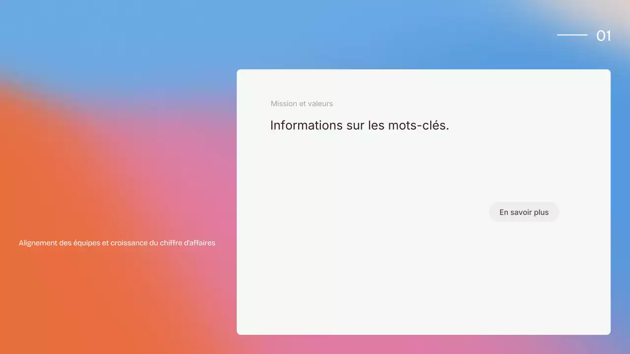 Présentation moderne et colorée de la stratégie de vente