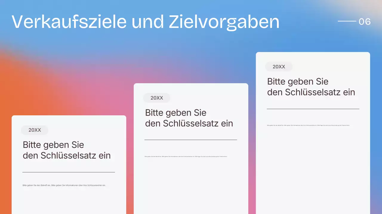 Farbenfrohe, moderne Vertriebsstrategie-Präsentation