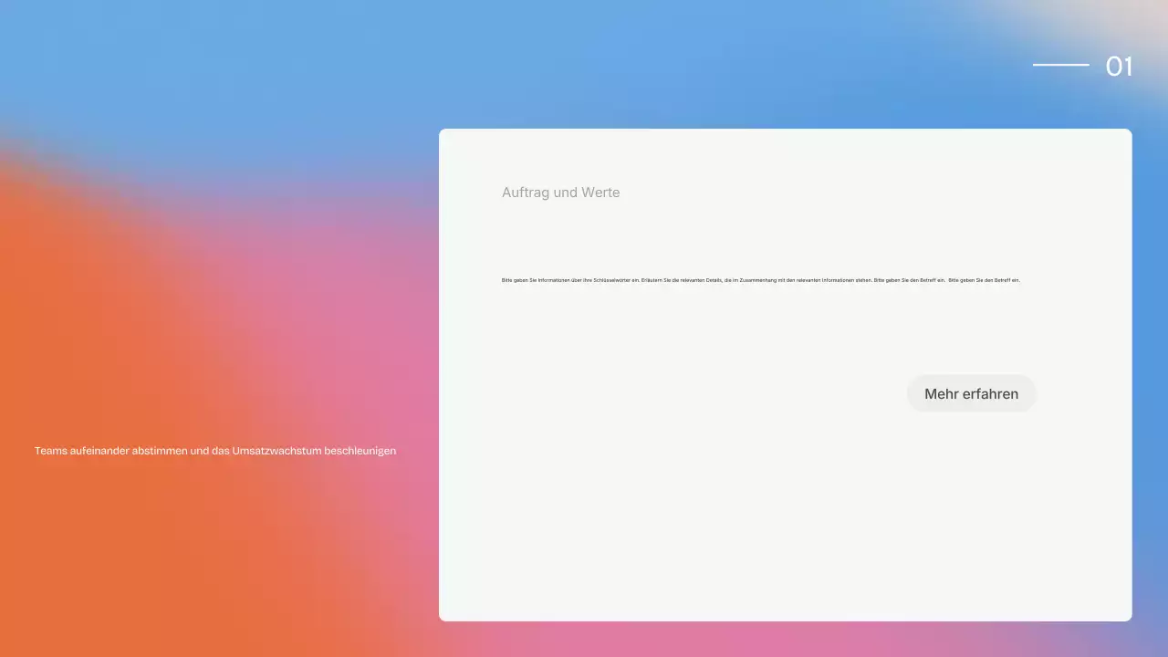 Farbenfrohe, moderne Vertriebsstrategie-Präsentation