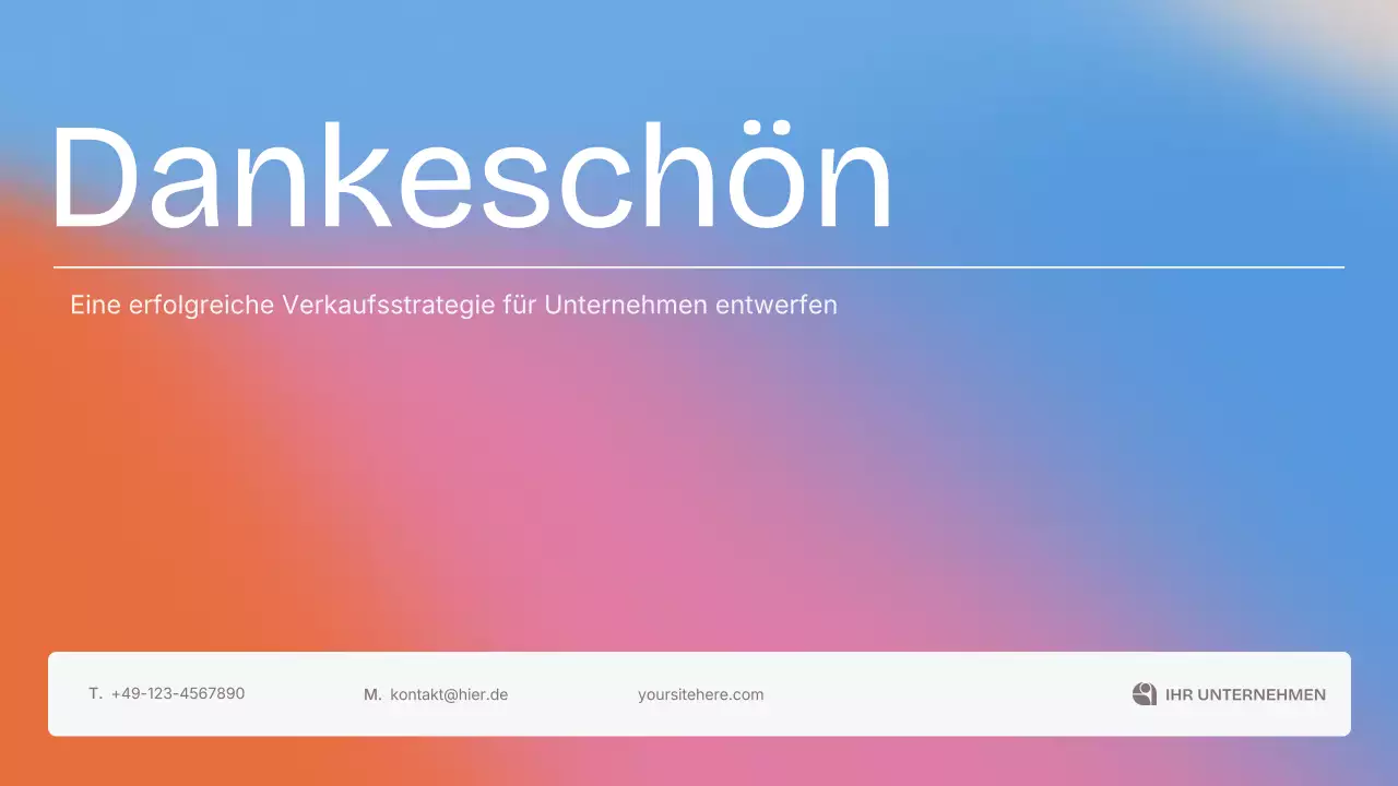 Farbenfrohe, moderne Vertriebsstrategie-Präsentation