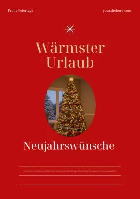 Rotes klassisches Weihnachtsgrußkartenposter