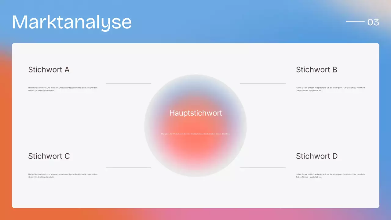 Farbenfrohe, moderne Vertriebsstrategie-Präsentation