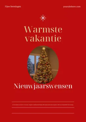 Rode klassieke vakantiegroetkaartposter