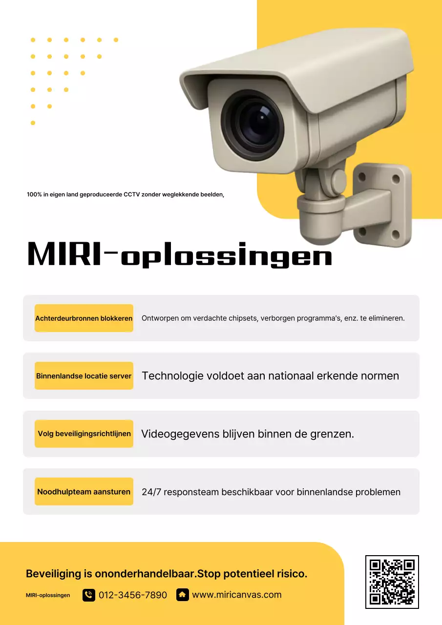 Beige moderne beveiligingsadvertentie