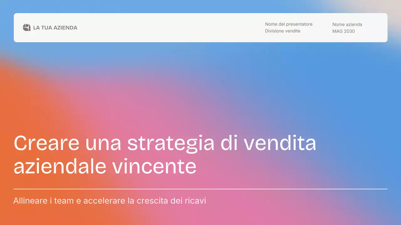 Presentazione della strategia di vendita moderna e colorata