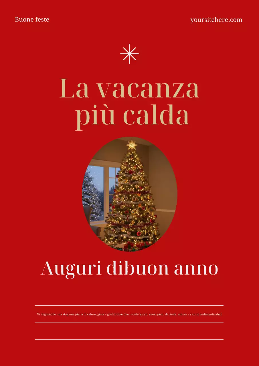 Poster di biglietti di auguri per le feste classici rossi