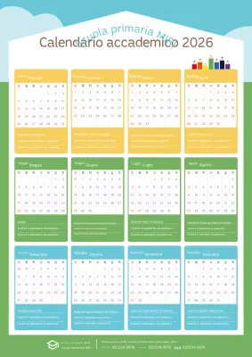 Calendario accademico semplice blu cielo