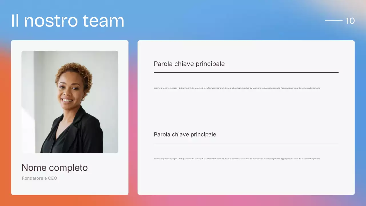 Presentazione della strategia di vendita moderna e colorata