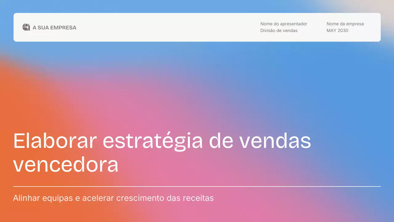 Apresentação de estratégia de vendas moderna e colorida