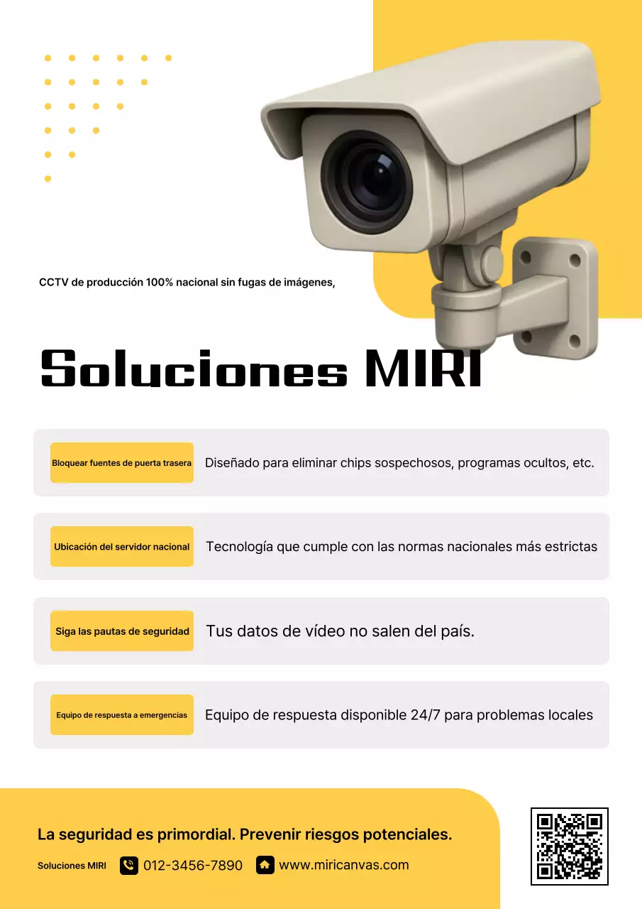 Anuncio de seguridad moderno en beige