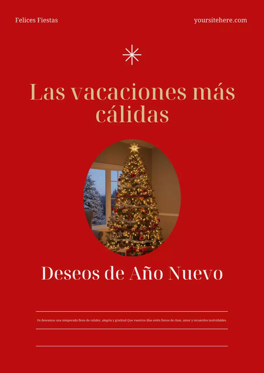 Póster de tarjeta de felicitación navideña clásica roja