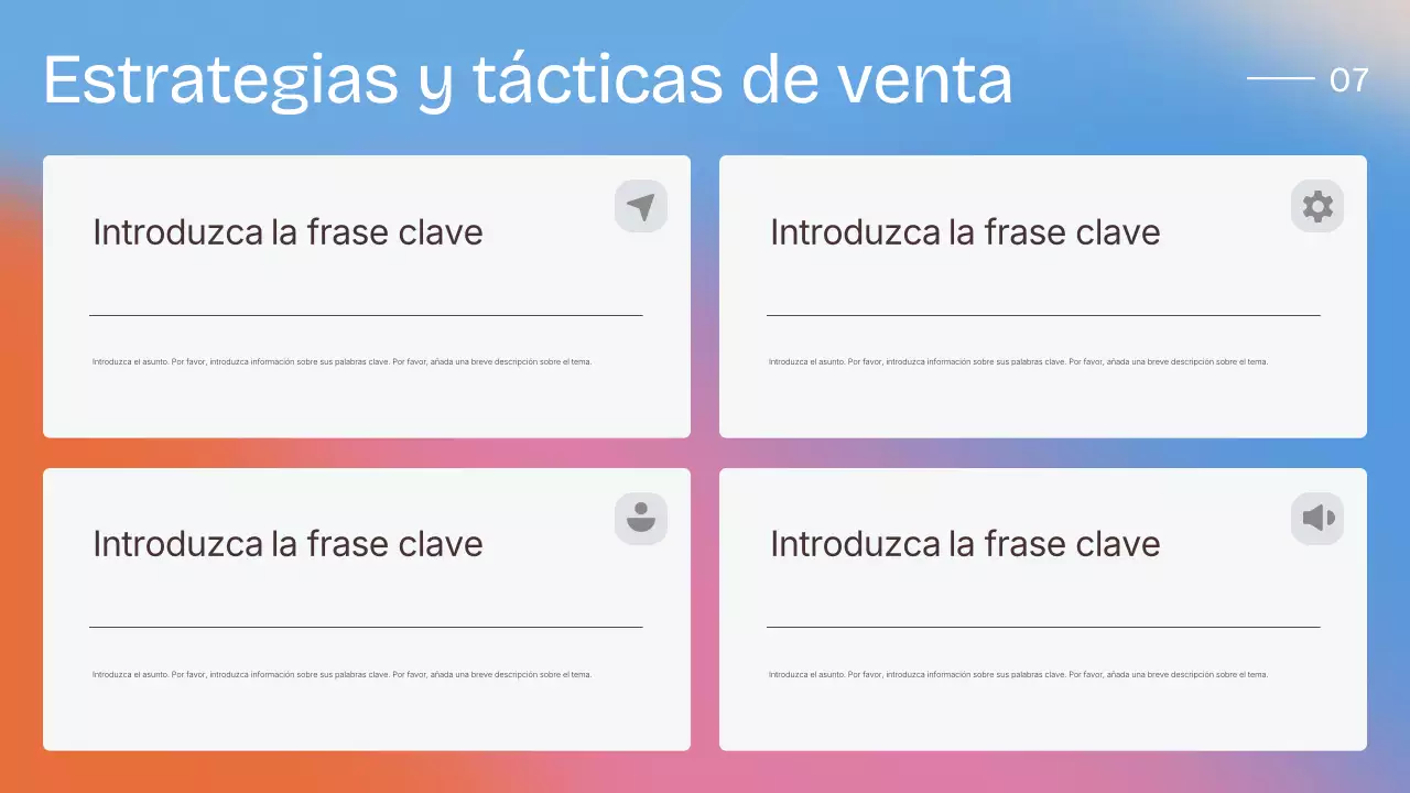 Presentación de estrategia de ventas moderna y colorida