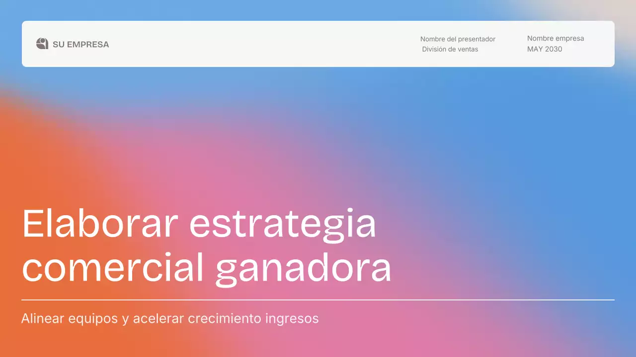 Presentación de estrategia de ventas moderna y colorida