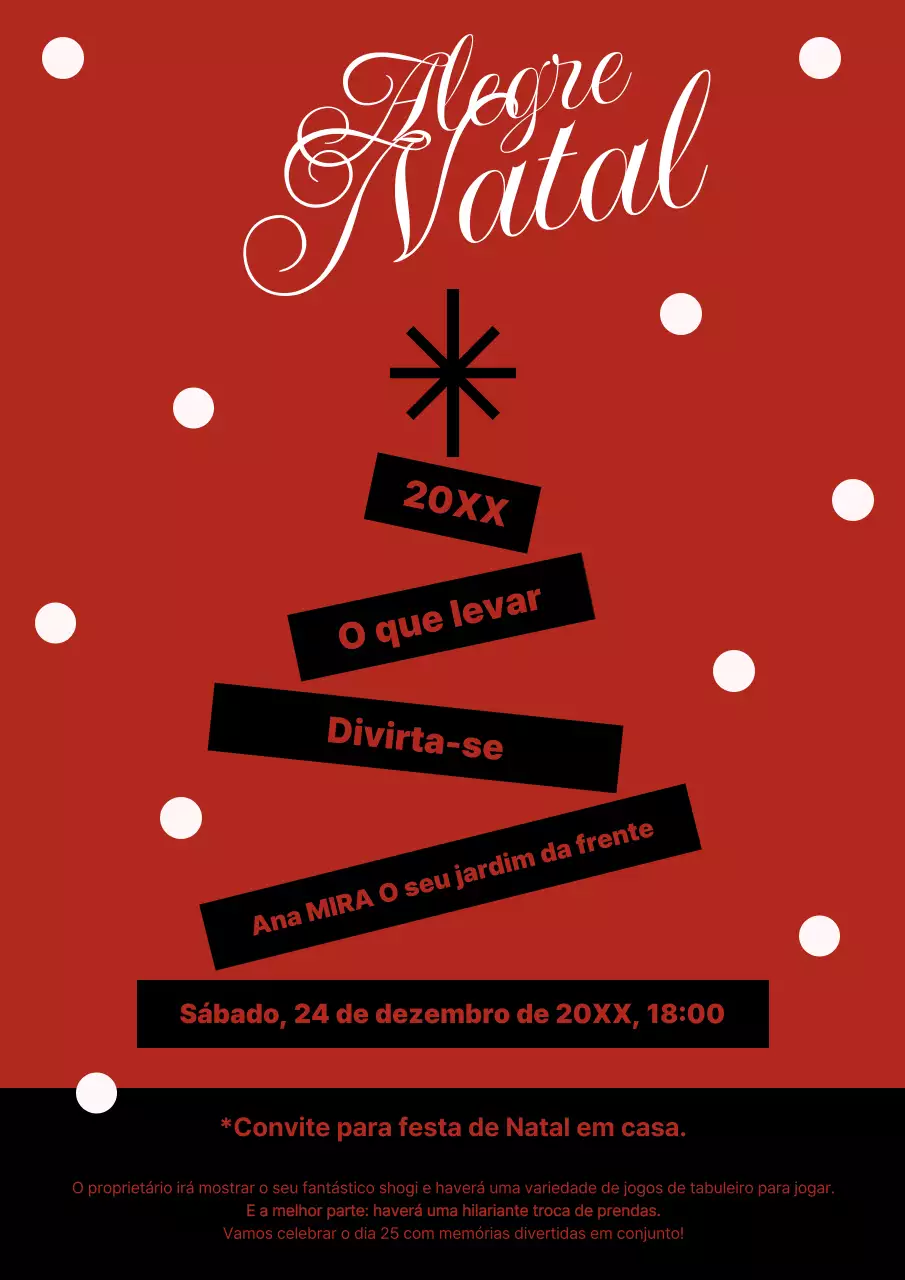 Convite de Natal Vintage Vermelho