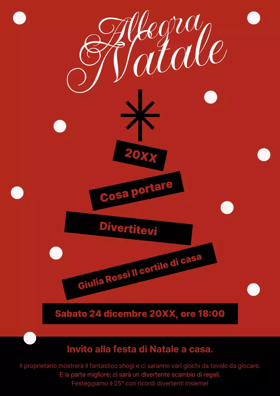 Invito di Natale vintage rosso