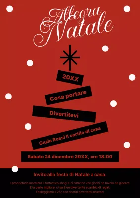 Invito di Natale vintage rosso
