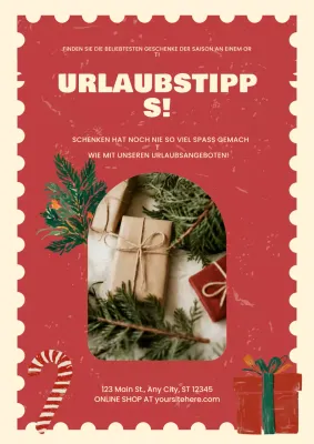 Rote Vintage-Weihnachtsaktion