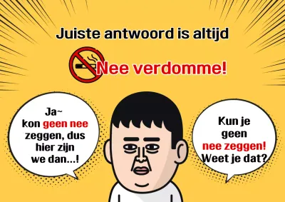 Campagne voor het stoppen met roken met de smaak van gele flessen