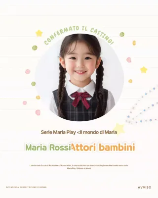 Annuncio del simpatico bambino attore bianco