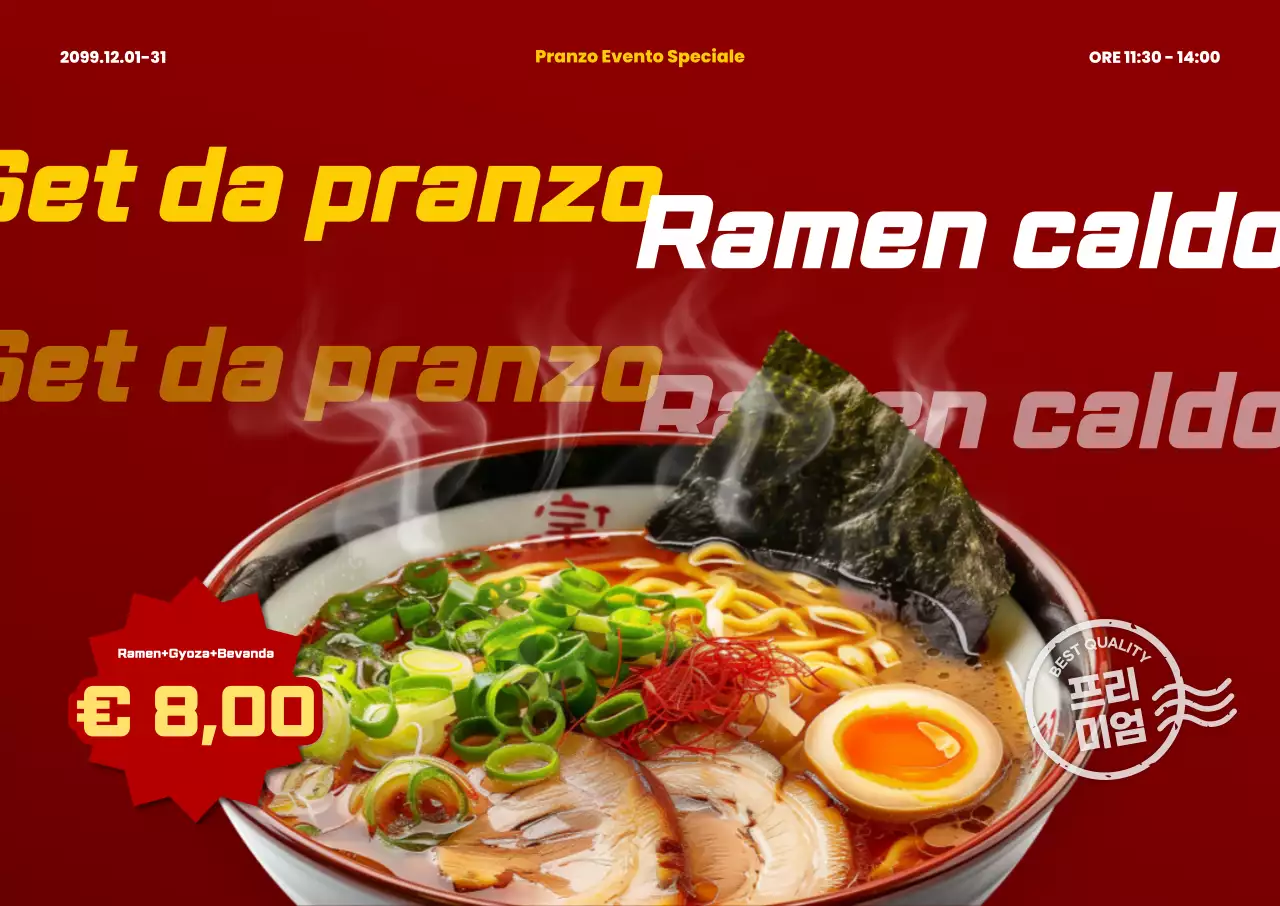 Pubblicità del Ramen moderno rosso