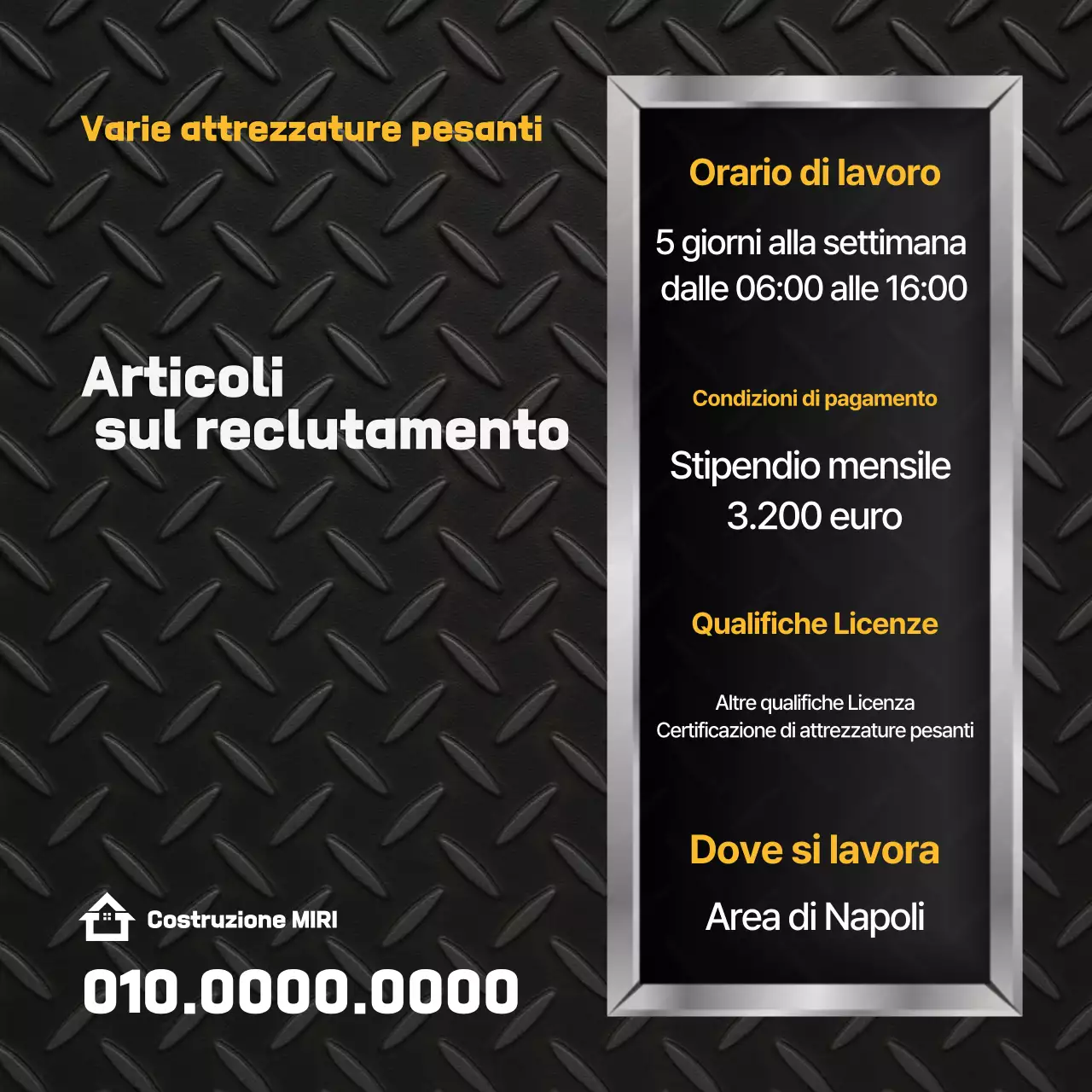 Reclutamento semplice nero