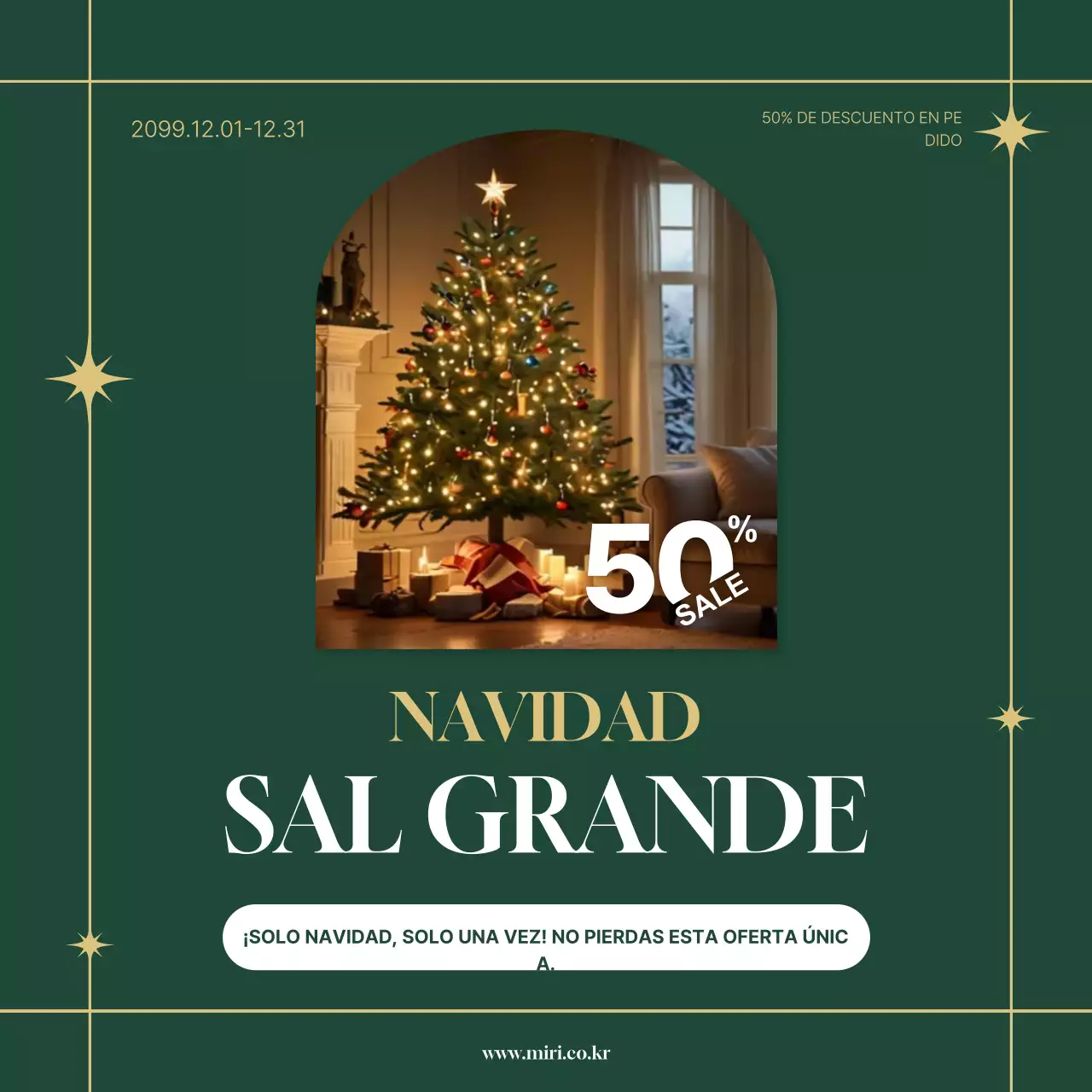 Venta navideña clásica verde