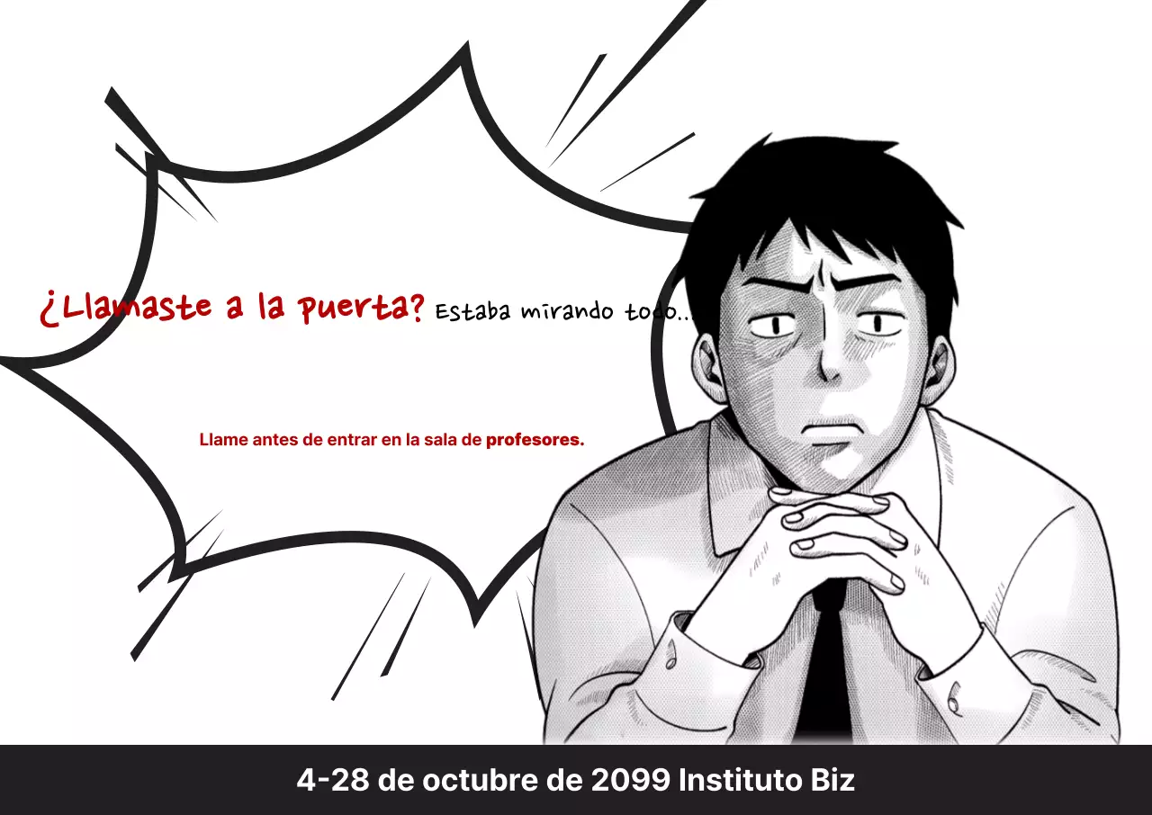 Guía escolar de dibujos animados en blanco y negro