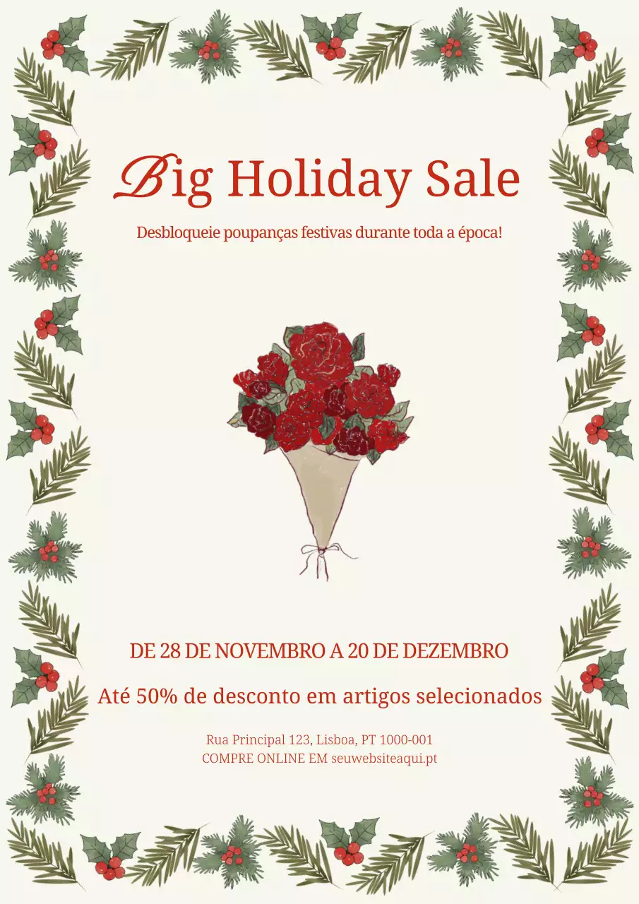 Promoção de Natal da Floricultura Tradicional Bege