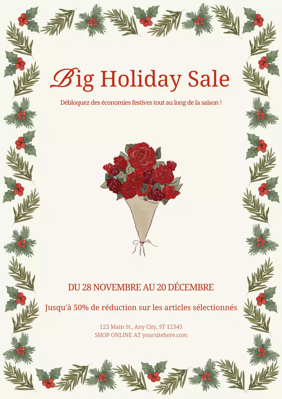 Promotion spéciale fêtes chez Beige Traditional Flower Shop