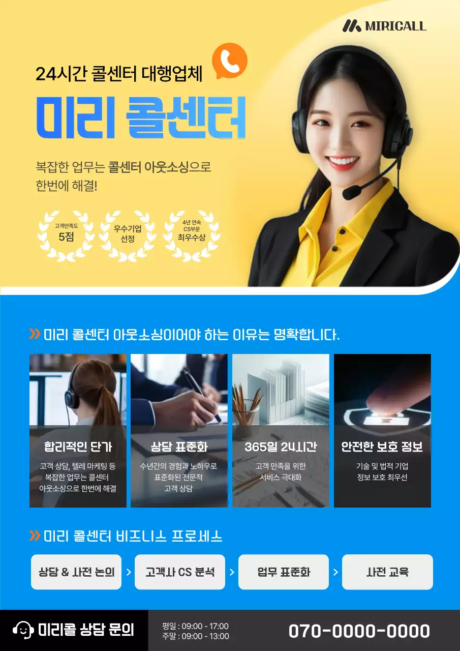 노랑 모던 콜센터 광고