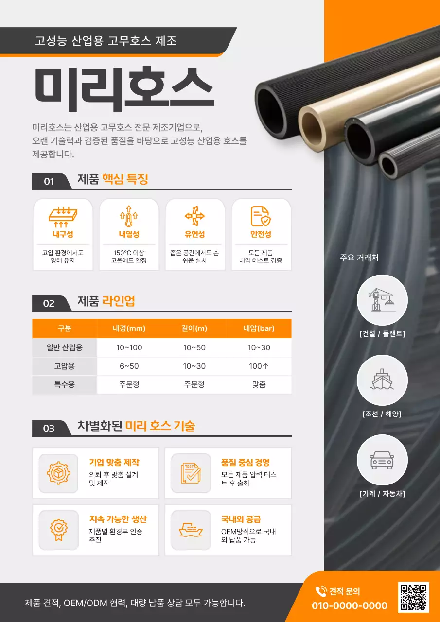 주황 모던 산업 제품 홍보