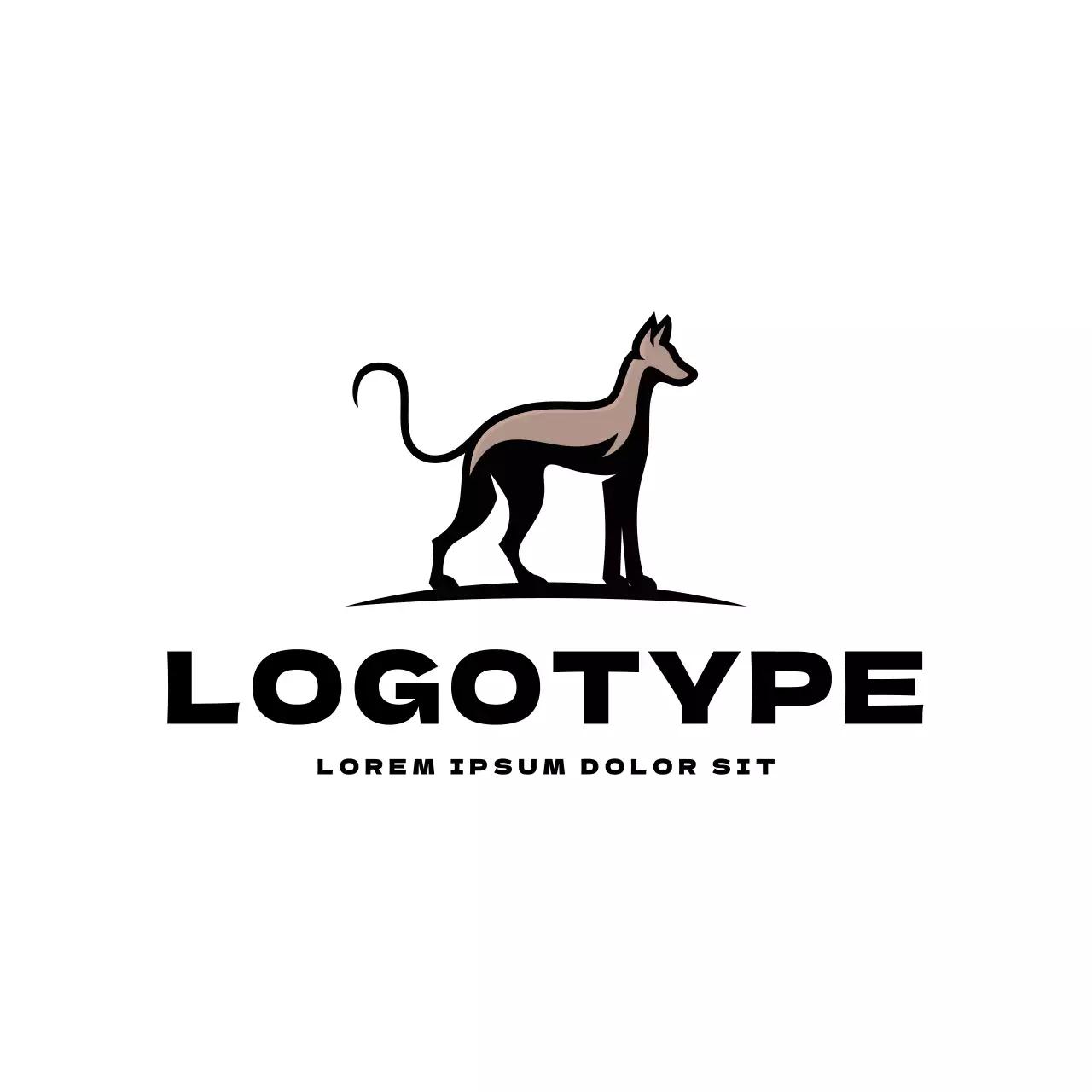 black minimal dog for Brand Identity