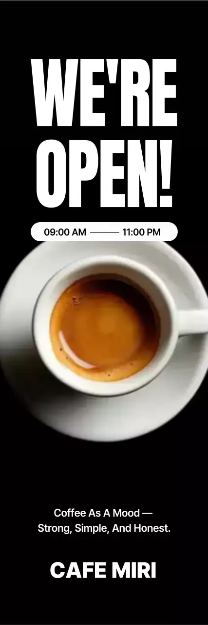 검정 모던 카페 오픈