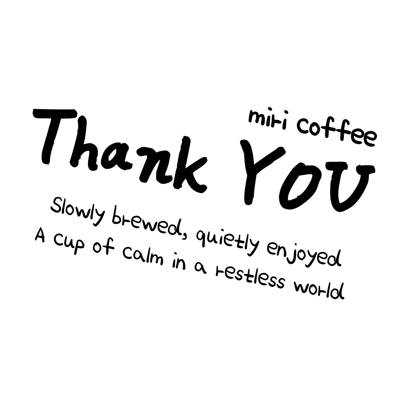 白黒 シンプル コーヒー カード サンキュー