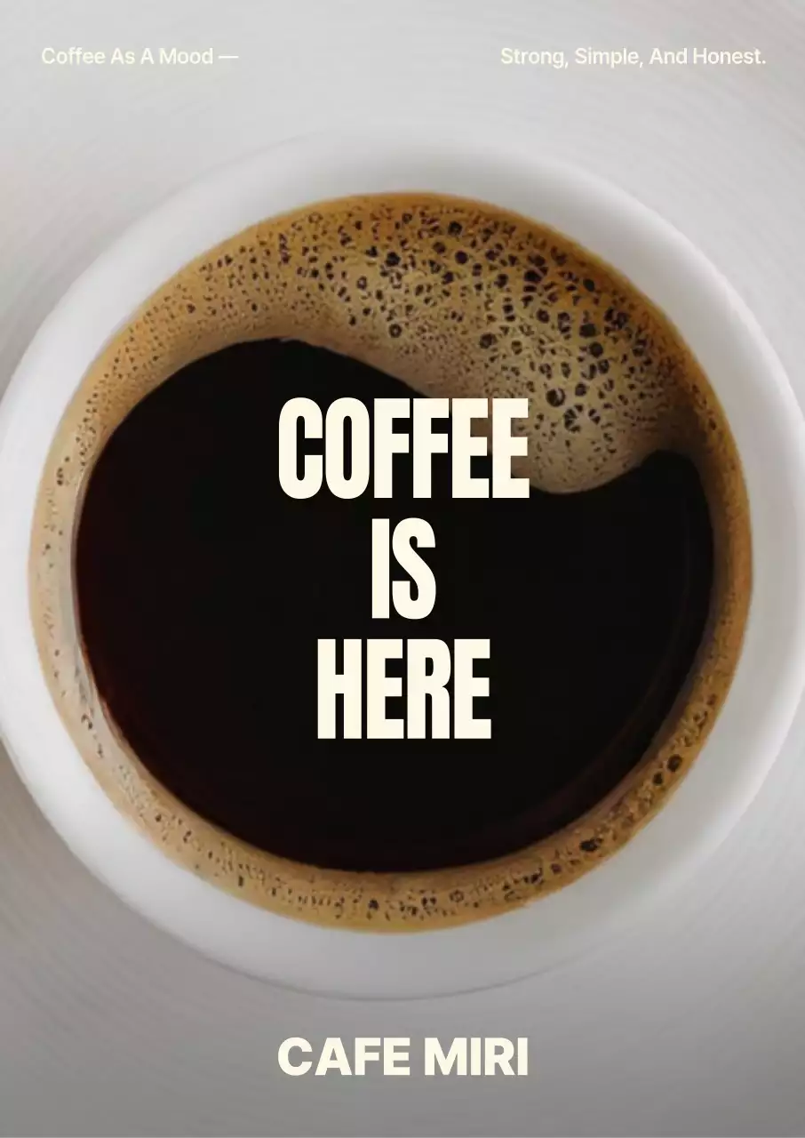 검정 심플 커피 광고