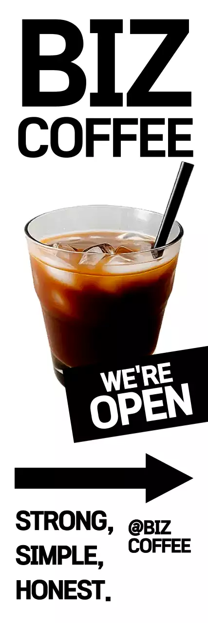 검정 심플 커피 광고