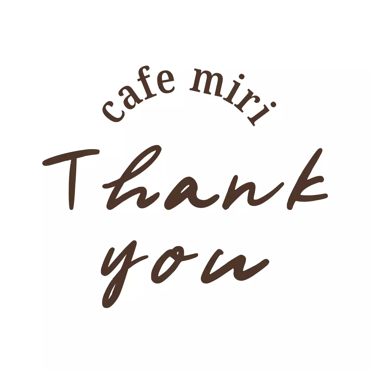 茶色 シンプル カフェ ロゴ サンキュー
