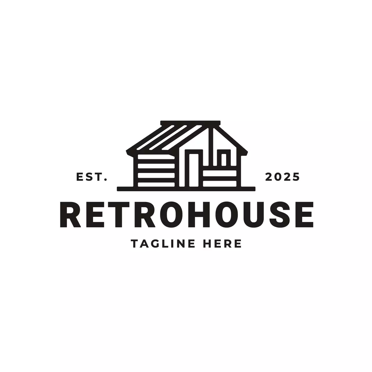black retro home for brand identity