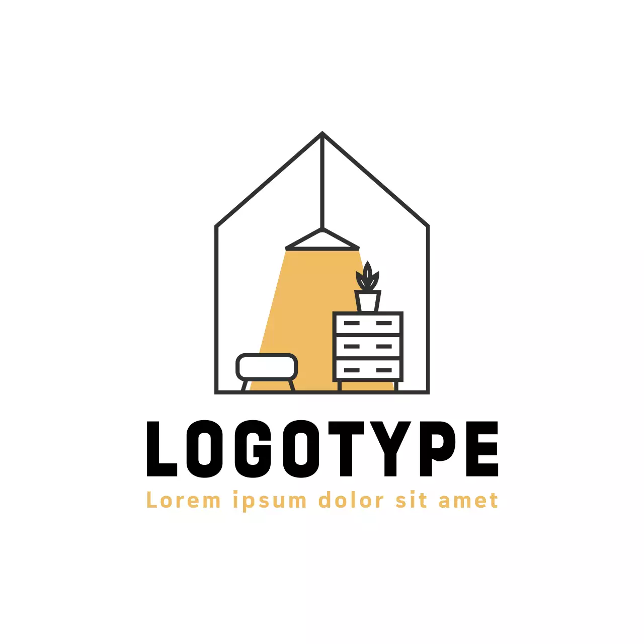 orange minimalist interior for brand identity