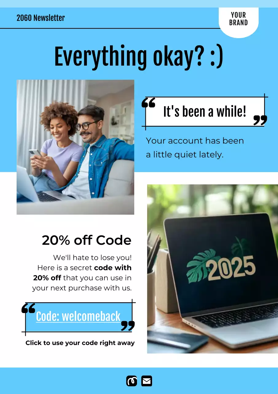Blue Modern Newsletter Promotion Poster