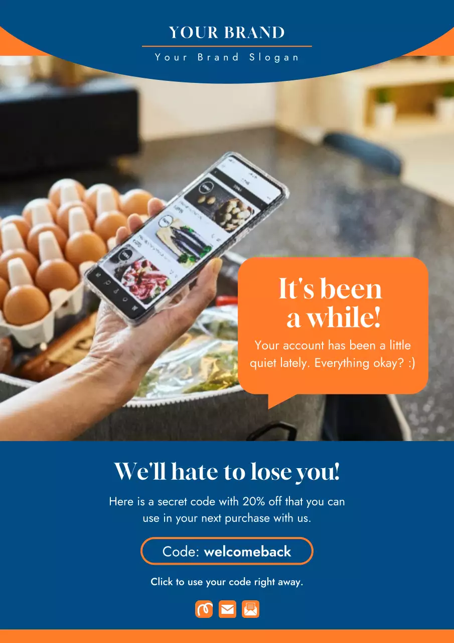 Orange Modern E-commerce Newsletter Promotion Poster