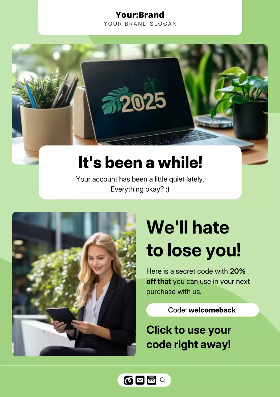 Green Modern Discount Newsletter Promotion Poster