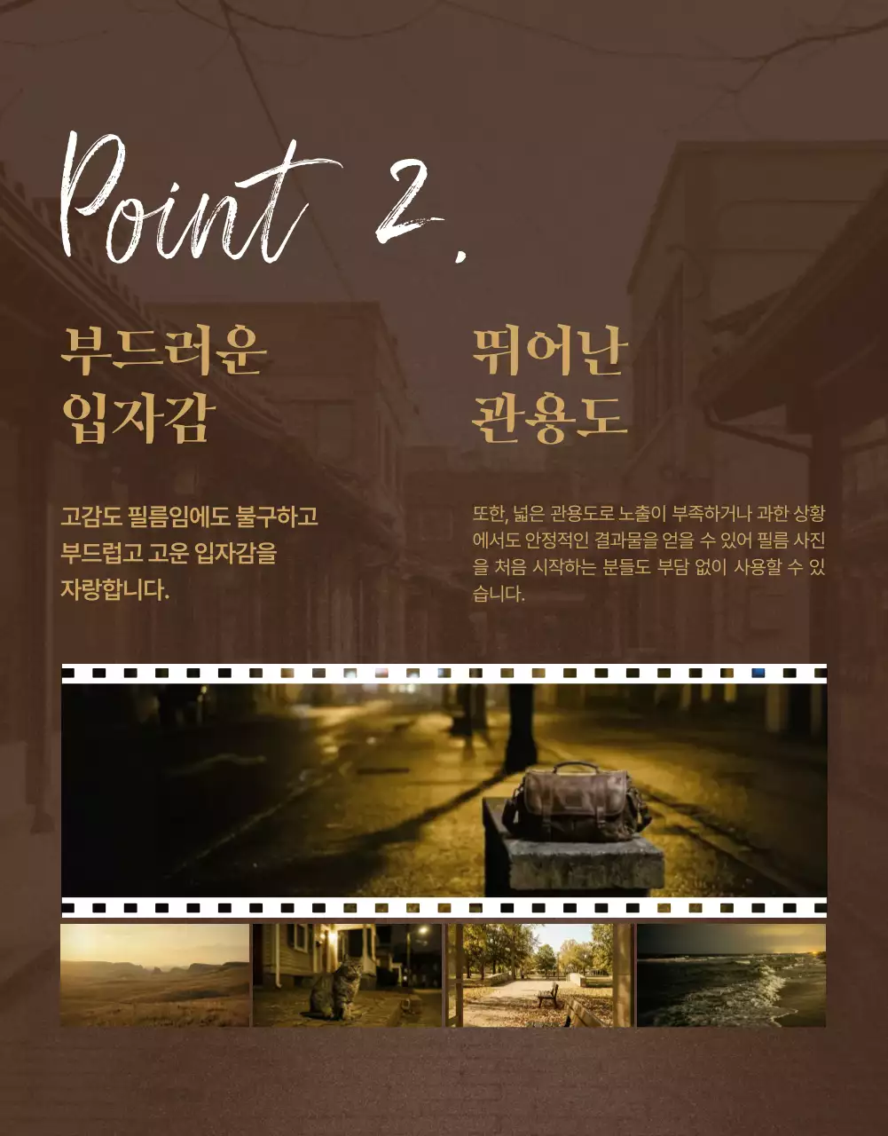 브라운 빈티지 필름카메라 광고