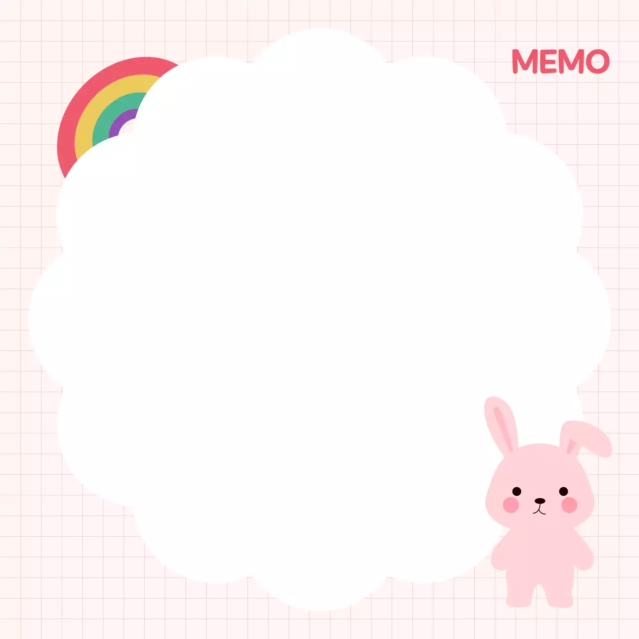 핑크 아기자기한 메모 문구