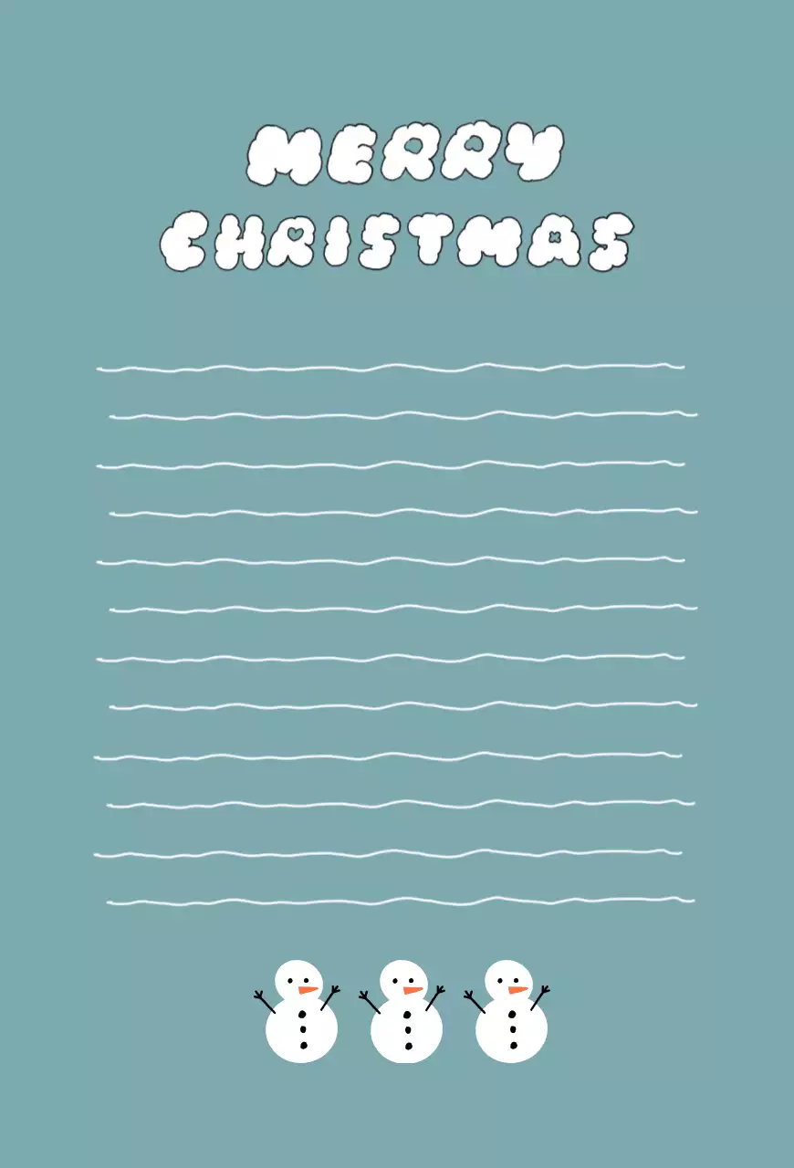 하늘색 아기자기한 눈사람 카드