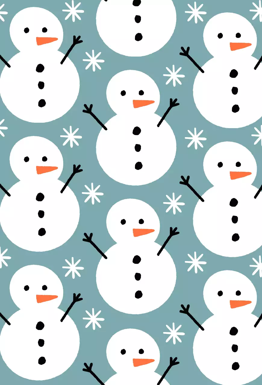 하늘색 아기자기한 눈사람 카드