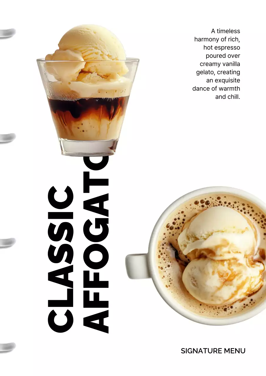 흰색 모던 디저트 메뉴판