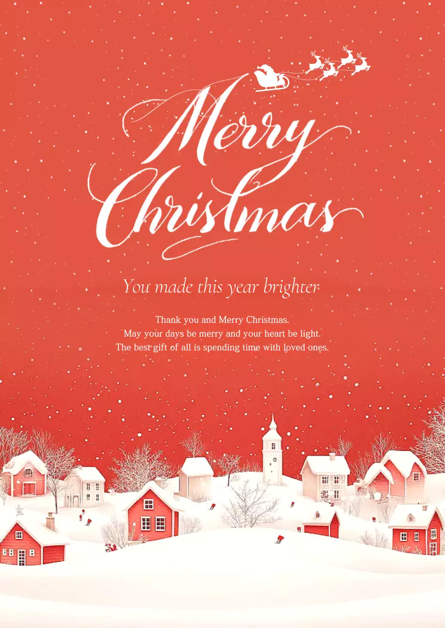 빨강 클래식 크리스마스 엽서